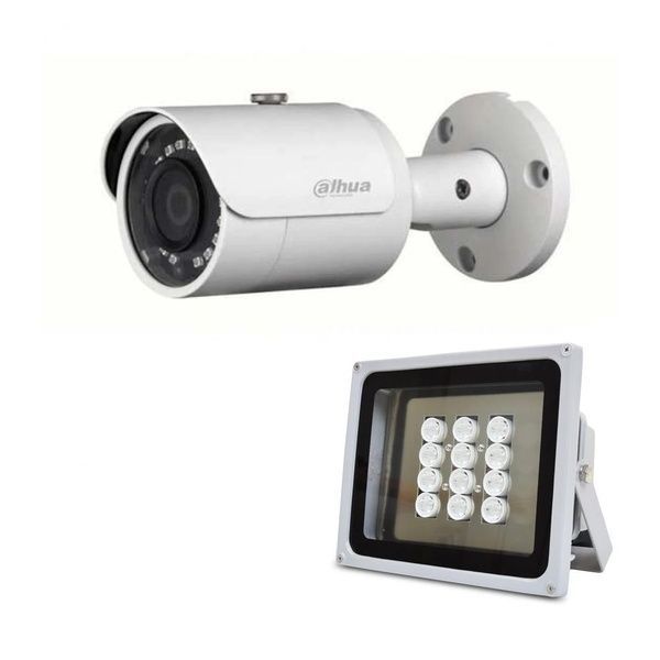 Комплект: IP-видеокамера 4 Мп Dahua DH-IPC-HFW1431SP-S4 (2.8 мм) + ИК-прожектор Lightwell LW12-140IR45-220