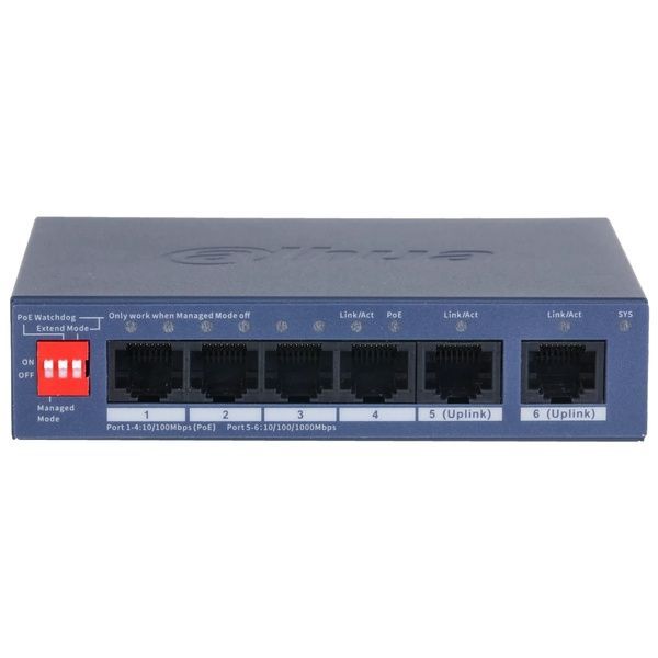 Управляемый PoE-коммутатор Dahua DH-CS4006-4ET2GT-60 с 4 портами PoE