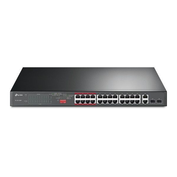 Коммутатор TP-LINK TL-SL1226P 24xFE/24xPoE+ 250W 2xGE 2xcomboGE/SFP 19" 1U