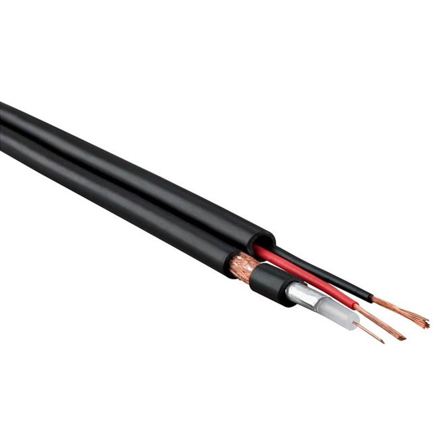Кабель коаксиальный RG-59-CU+2x0,75 PE EUROSAT, наружный комбинированный, бухта 305 м