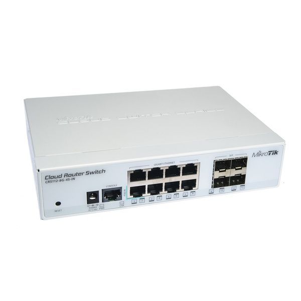 12-портовый управляемый коммутатор MIKROTIK CRS112-8G-4S-IN