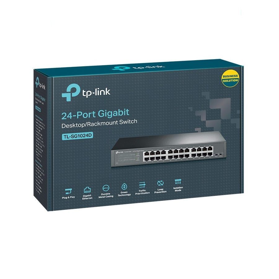 Комутатор TP-LINK TL-SG1024D 24-портовий гігабітний настільний/стійковий некерований