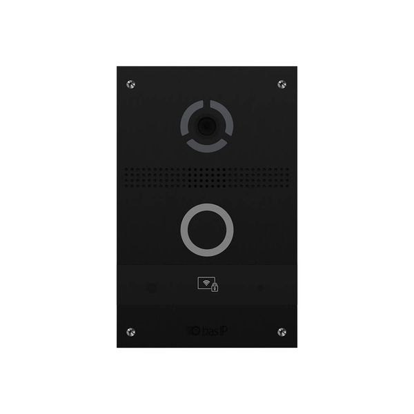 IP панель виклику Bas-IP AV-08FBL black з розпізнаванням облич і зчитувачем UKEY