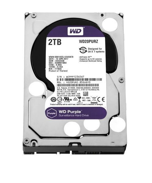 Жесткий диск 2TB Western Digital WD20PURZ для видеонаблюдения