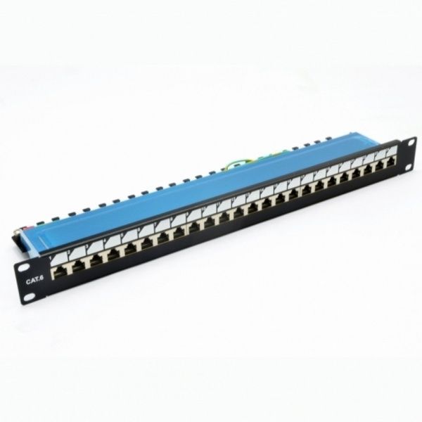 Патч-панель CMS 19" 24xRJ-45 FTP, кат. 6 с организатором кабеля