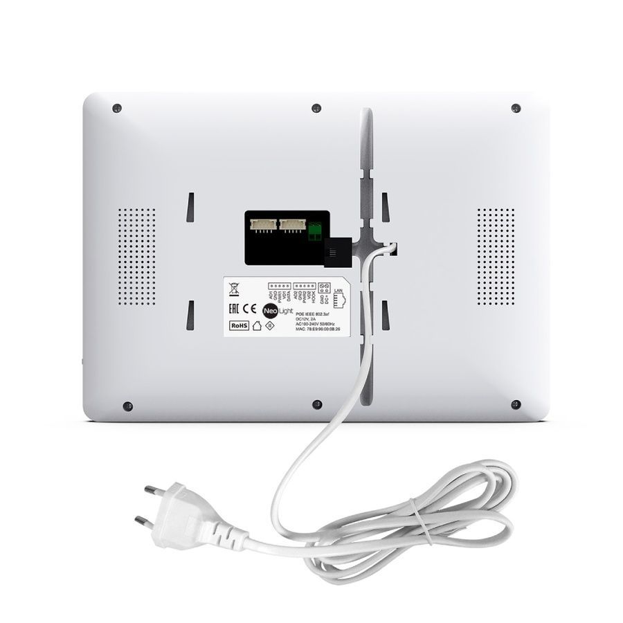 Комплект Neolight MEZZO Hybrid IP KIT Graphite: гібридний відеодомофон 10.1" з Wi-Fi, 2 Мп відеопанель та PoE адаптер для панелі виклику