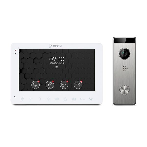 Комплект видеодомофон BCOM BD-780FHD White + видеопанель Tantos Triniti FHD