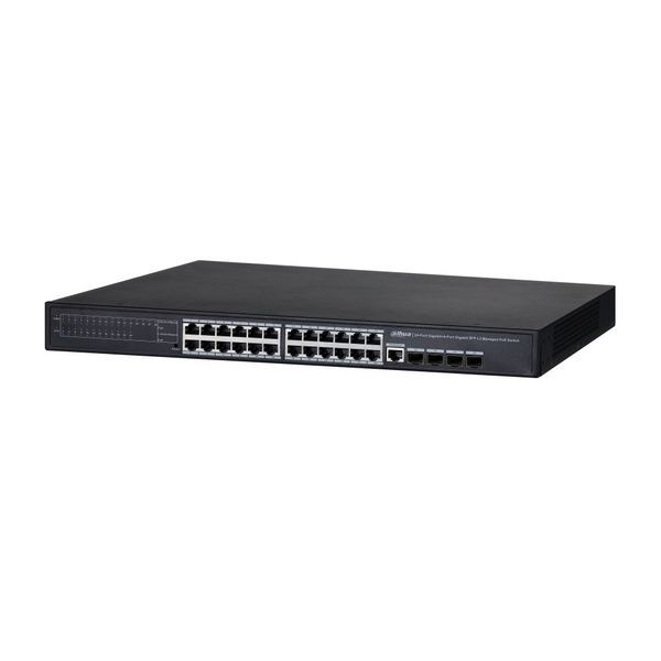 Керований 28-портовий гігабітний POE комутатор Dahua DH-PFS4428-24GT-370 з 24 портами РоЕ