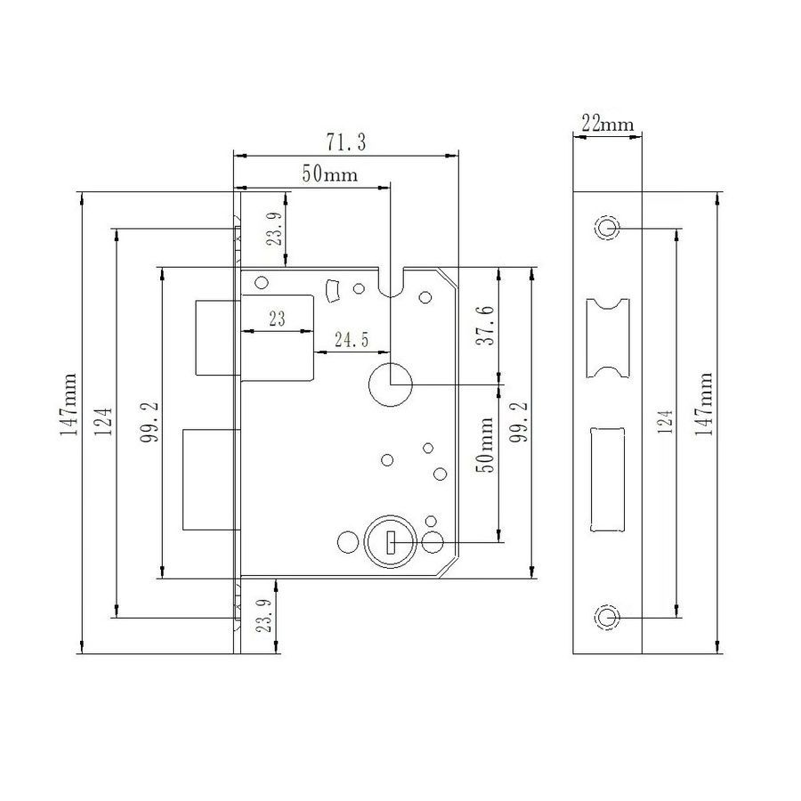 Розумний дверний біометричний замок SEVEN LOCK SL-7740BF black (врізна частина 5050)