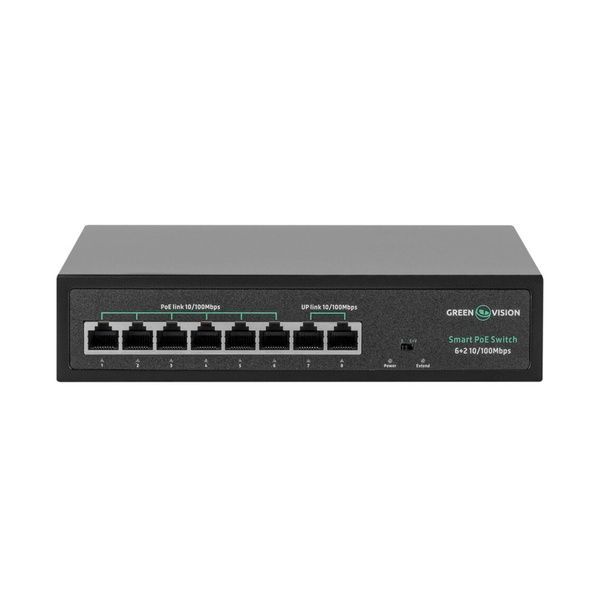 Коммутатор сетевой GreenVision POE GV-015-D-06+2P