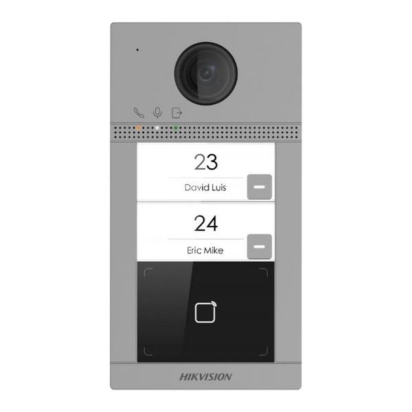 IP-відеопанель 2 Мп на 2 абоненти з Wi-Fi Hikvision DS-KV8213-WME1(C)/Flush для IP-домофонів