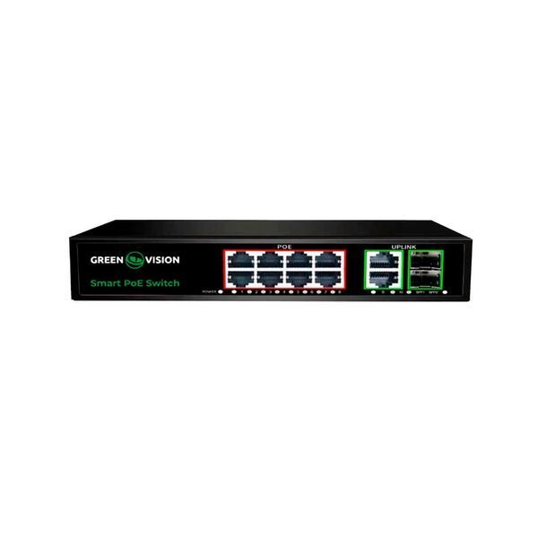 Коммутатор сетевой GreenVision POE GV-021-D-8G+2PG+2SFP