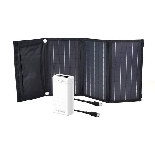Комплект: солнечная панель 30W Solar Charger, повербанк FEB-310W, кабель REMAX RC-068B-C