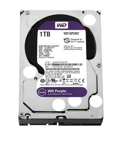 Жесткий диск 1TB Western Digital WD10PURZ для видеонаблюдения