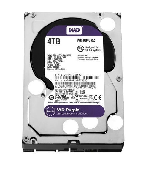 Жесткий диск 4TB Western Digital WD40PURZ для видеонаблюдения